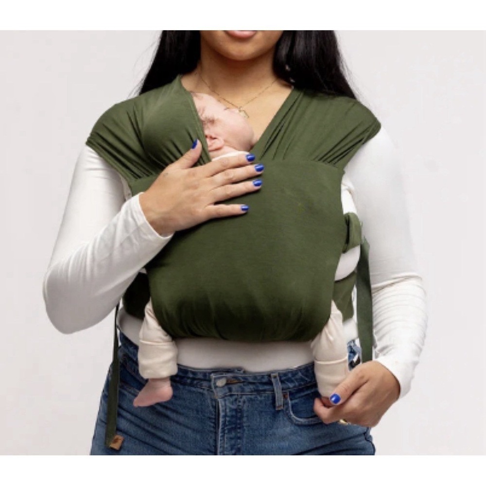 WildBird Aerial Olive Green newborn buckle wrap
